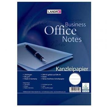 Papel de Oficina LANDRÉ A3/A4, 80 g/m², liso sin borde, 250 hojas, rayado