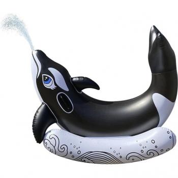 Sillón flotador infantil hinchable con diseño de animales y disparador de agua