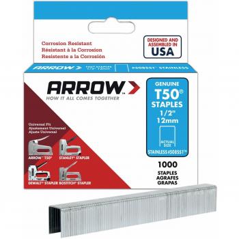 Arrow ARRT5012SS 12mm 1/2-inch Stainless Steel Staples