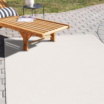 Alfombra grande de salón o dormitorio aspecto yute natural liso 200 x 300 cm Marfil