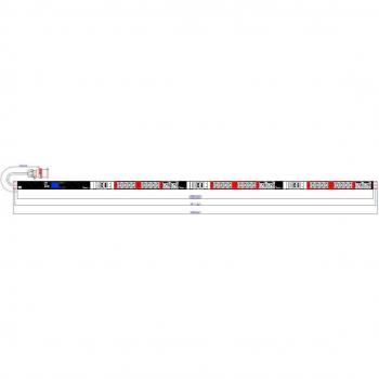 Bachmann PDU Monitoreada BN2000 ALU 1HE 24xC13 + 6xC19 + 6xLS, 3 Fases Color Código