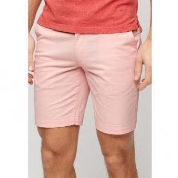 Pantalón Corto Chino Elástico Rosa para Hombre Superdry 34 Casual Algodón 2024