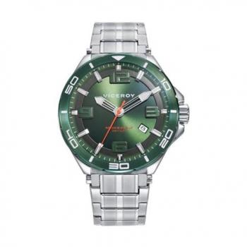 Reloj Viceroy Heat de Hombre con Caja de Acero, Bisel Verde y Brazalete de Acero 46839-65