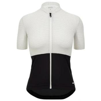 Maillot Santini Colore Riga Manga Corta Blanco Negro Mujer Corte Classic L