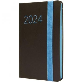 Finocam - Agenda 2024 Flexi Lisa Semana Vista Horizontal F2 Negro Enero-Diciembre Catalán Multilingüe Encuadernada 82x127mm