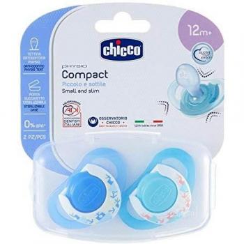 Chicco - Chupete de silicona Compact Chico, 16-36 meses, 2 piezas, colores surtidos