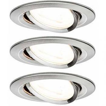 Luz empotrada LED Paulmann Nova 3 focos, giratorio y atenuable, 6.5 W, 2700 K, hierro