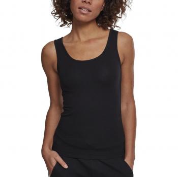 Urban Classics Ladies 2-Pack Basic Stretch Top Camiseta sin Mangas, Negro