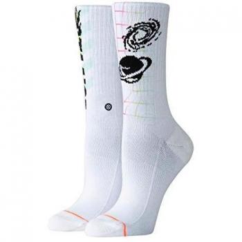 Stance Race To Space Crew - Calcetines de ciclismo, color blanco Blanco blanco M