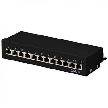 PANEL PATCH CAT.6 MINI 12 PUERTOS STP NEGRO