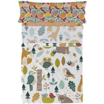 Juego de Sábanas HappyFriday Moshi Moshi Harvestwood Multicolor 2 Piezas Cama Individual 80/90