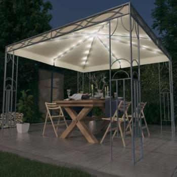 Cenador Vidaxl Crema 300x300 Cm con Tira de Luces LED