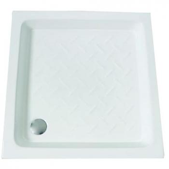 Plato de Ducha Cera Ondee - Antideslizante con Relieves - Gres Blanco 80x80x9cm