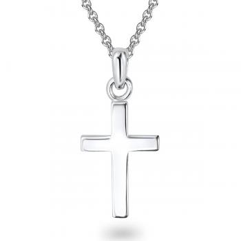 Collar de Plata Esterlina 925 con Colgante de Cruz para Mujer - Tamaño Único