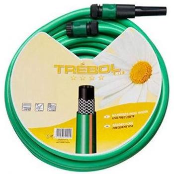 SATURNIA 8070667 Manguera Verde Trebol Trenzado 15 mm. - 5/8 Rollo 15 metros Con Accesorios