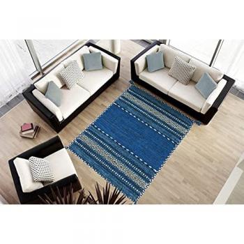 Kilim Lory Tribal 100% Algodón Indio Hecho a Mano 140x70 cm