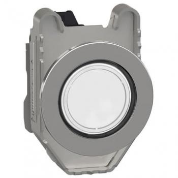 Luz piloto LED universal de 30mm, modelo XB4FVB1, color blanco, voltaje 24V AC/DC, marca Schneider Electric