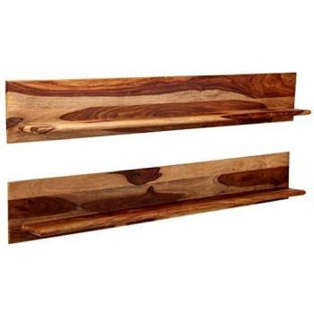 vidaXL 2X Madera Acacia Maciza Estantes de Pared Librería Hogar Biblioteca Decoración Diseño Salón Comedor Sala Estar Casa Hogar 169x26x20 cm