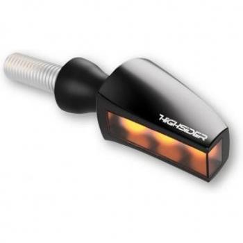 Intermitente LED Highsider Flight - Vidrio Teñido Negro, Diseño Aerodinámico, Alta Visibilidad, Instalación Universal, Resistente a la Intemperie