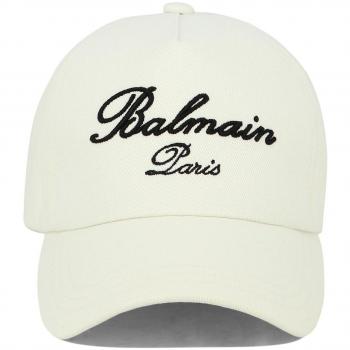 Balmain Paris Women's White Signature Cap - ONE SIZE