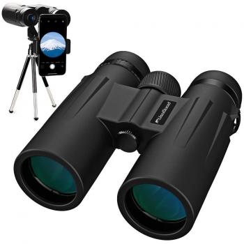 Usogood Professional 12 x 50 Prismáticos para Adultos - Prismas BaK4 y Lentes FMC, Potentes Binoculares para Observación de Aves, Caza, Senderismo con Adaptador para Teléfono con Trípode