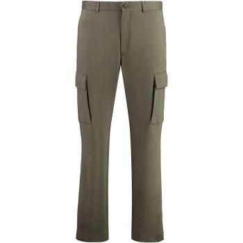 Moncler Men's Cotton Cargo Trousers, Green, Size 50, J10912A0002089AHL Color 827