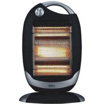 Estufa Eléctrica Oscilante FABRILAMP 1200W Negra y Plata, 3 Potencias, Antivuelco, 52x33x25cm