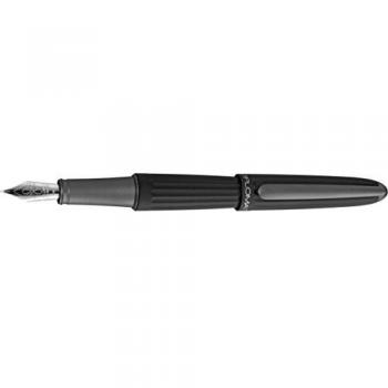 DIPLOMAT - Aero - Pluma Estilográfica de Acero - Punta fina - Negro - Resistente y elegante - Garantía de 5 años