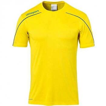 uhlsport Stream 22 Shirt Shortsleeved Camiseta De Entrenamiento, Hombre, Lima Amarillo/Azur, 140