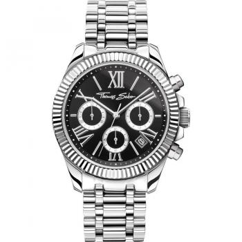 Thomas Sabo Divine Chrono Unisex Stainless Steel Watch with Black Dial, 38mm, 10ATM Water Resistance