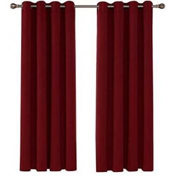 Umi. Essentials - Cortinas Opacas con Aislamiento Térmico Cortina para Habitacion 2 Paneles 168 x 183 cm Rojo