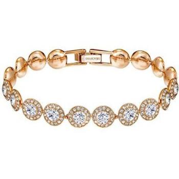 Swarovski Angelic Bracelet, Round, White, Rose Gold-Tone Plated