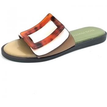 Sandalia plana para mujer Noa Harmon modelo 8969-11A color marrón, interior de piel, exterior sintético y suela de cuero