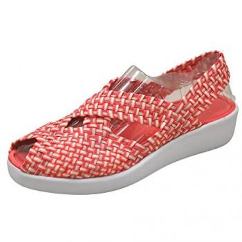 Sandalias Elásticas Adaptables con Plantilla de Memory Foam para Mujer Doctor Cutillas Color Rojo