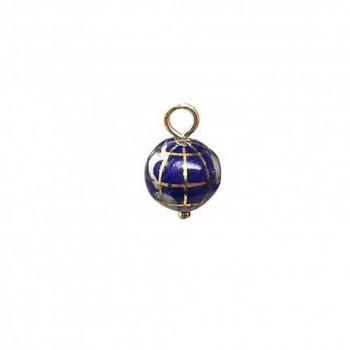 Colgante Bola del Mundo 8 mm. en Oro 18k con Lapislázuli natural esmaltado