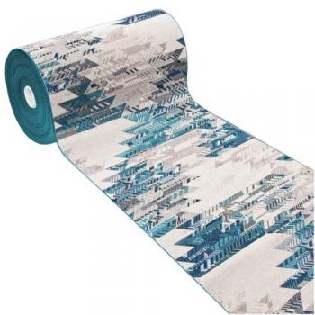 Alfombra de cocina étnica moderna antideslizante lavable 54x280 cm tejido gobelín azul