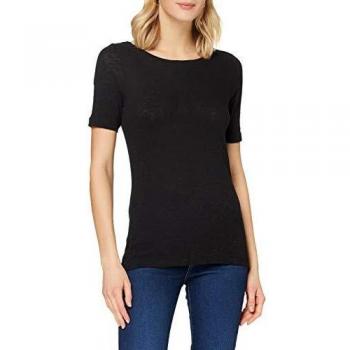 Camiseta Marc O'Polo de Mujer, Manga Corta, Cuello Barco, Color Negro, Talla XS, 100% Algodón Orgánico