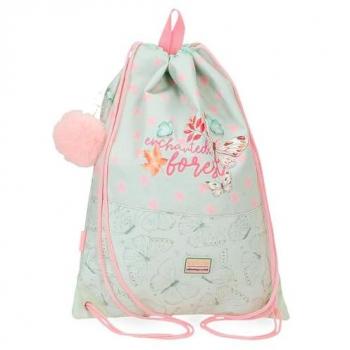 Mochila Saco Movom Enchanted Forest 10x32x42 Cms, Poliéster, Color Verde, Capacidad de 13,44L