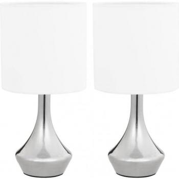 VidaXL Pack 2 Lámparas de Mesa Táctiles E14 Blancas