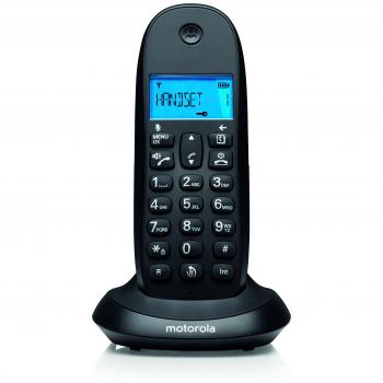 Motorola C1001, Teléfono Fijo, DC-in jack, Negro