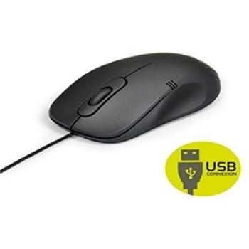 Pack Teclado y Ratón USB Fijo AZERTY Francés Negro - Port Designs 900900
