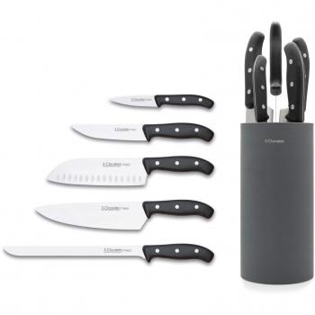 3 Claveles 28012 Juego de Cuchillos de Cocina, Negro