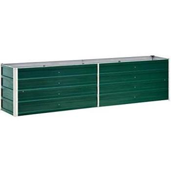 vidaXL Garden Raised Bed Galvanised Steel 240x40x45 cm Green