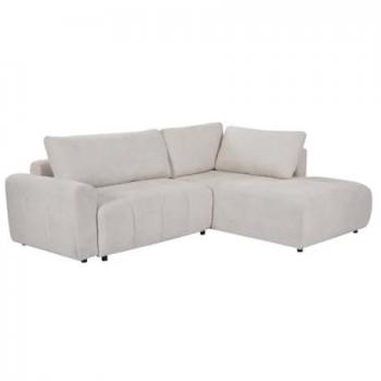 Sofá cama rinconero derecho de tela texturada color beige RICIA