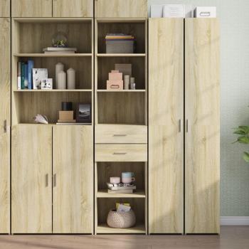 Aparador de madera multicapa roble Sonoma 45x42,5x185 cm marrón
