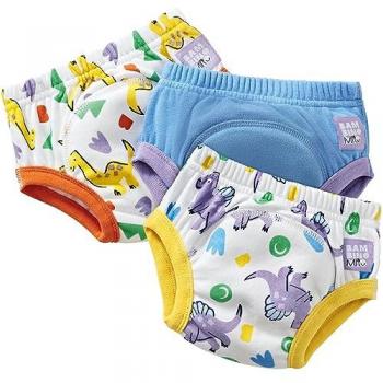 Pack de 3 Pañales de Aprendizaje Lavables Revolucionarios Bambino Mio, 3-4 Años, Diseño Valiente Dinos