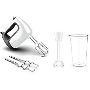 Batidora de Mano Moulinex Prep'Mix+ 500W - 5 Velocidades + Turbo - Gris y Blanco