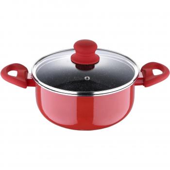 Bergner Q1579 Cacerola, Aluminio, Rojo, 24 cm diámetro