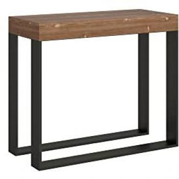 Consola extensible Elettra Premium 90x40/290 cm con estructura de Abeto Teñido Antracita