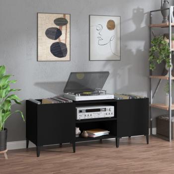 Soporte móvil negro 121x38x48 cm madera multicapa
